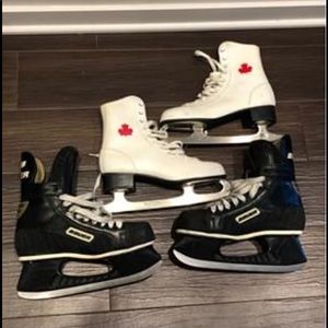 Hockey skates and figure skates